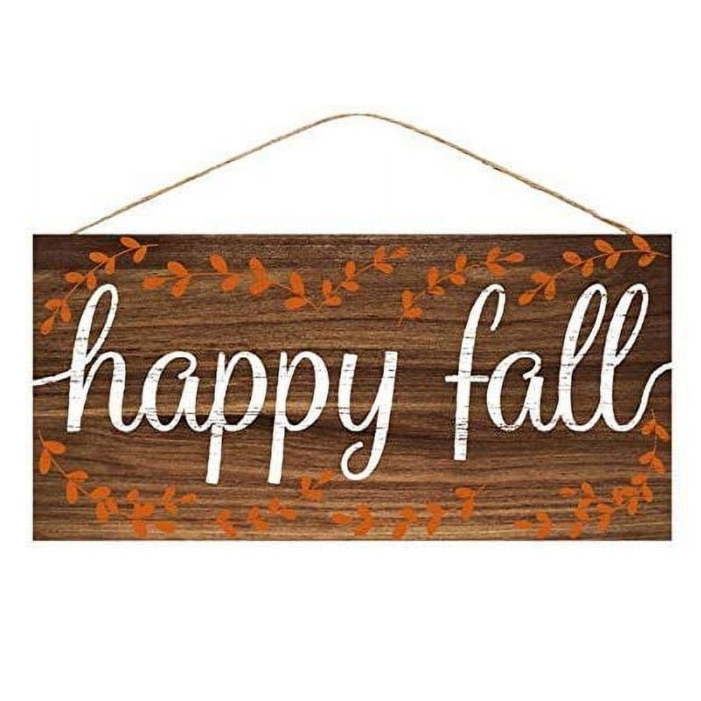 NEW Happy Fall Sign Wooden 12.5"x6" Autumn Fall Crafts Wreaths Decor Front Door